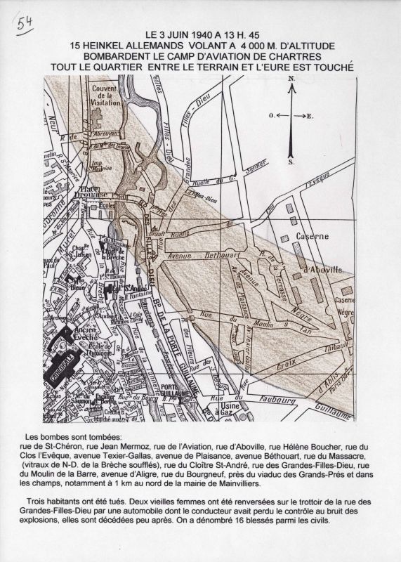 Documents de travail de J.-J. François produits lors de ses travaux sur la guerre 1939-1940 en Eure-et-Loir, 1994. 